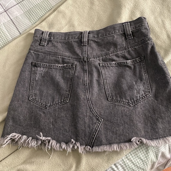 We The Free distressed black jean skirt - Picture 3 of 8